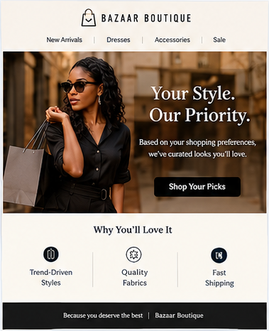 Bazaar Boutique — Segmented Email